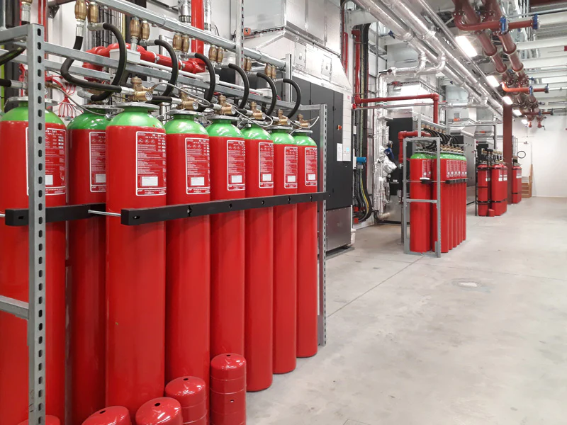 Fire suppression systems (Inergen, FM 200 System & Kitchen Hood Fire Suppression System)